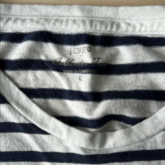 J. Crew Black and White Striped Tee with Pineapple Graphic - Picture 2 of 3